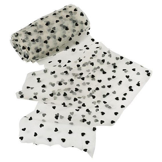 Органза ленты, с узором в виде вельветового сердца