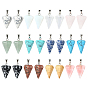 11pcs 11 style Cone/Spike/Pendulum Natural & Synthetic Gemstone Pendants, with Platinum Plated Iron Findings