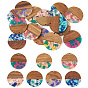 14 шт. 7 подвески из цветной смолы и ореха, плоско-круглые