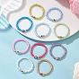 10шт. 10 цветные кольца из стеклянных бусин, бантом, круглая бусина лэмпворк со сглазом, стрейч-кольца