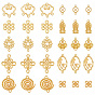 200 pcs 10 styles charmes de connecteur en alliage, nuage vierge nœud chinois, or