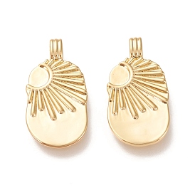 Латунные подвески, долговечный, овальные с солнцем