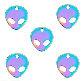 Ion Plating(IP) 201 Stainless Steel Charms, Cadmium Free & Nickel Free & Lead Free, Alien