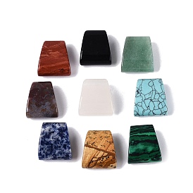 Natural & Synthetic Mxied Gemstone Pendants, Trapezoid Charms, Mixed Dyed and Undyed