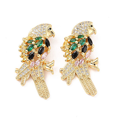 Стойка металлическая латунная микропрофилированная кубическая циркония подвески, без кадмия и без свинца, реальный 18 k позолоченный, птица