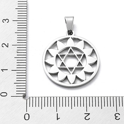 304 Stainless Steel Pendants, Sun with Star Charm