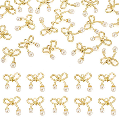 Подвески из сплава , бантом прелести, с ABS имитации жемчуга