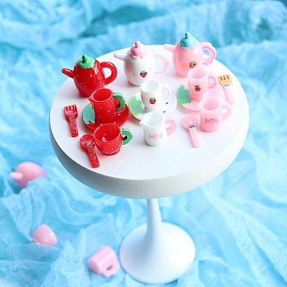 Миниатюрные украшения из смоляного чайного сервиза, аксессуары для домашнего кукольного домика с микро-ландшафтом, притворяясь опорными украшениями