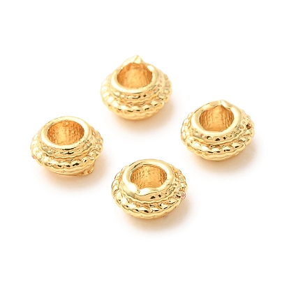 Brass Beads, Flat Round, Rack Plating, Long-Lasting Plated
