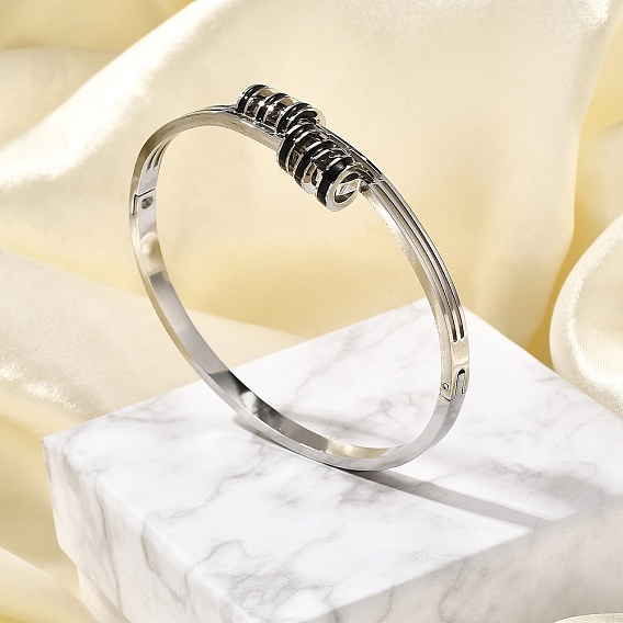 304 браслеты из нержавеющей стали с эмалевым покрытием для женщин, плоско-круглые