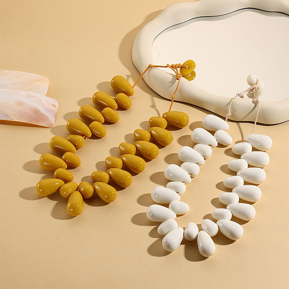 Ожерелья из смоляных бусин в форме капли для женщин