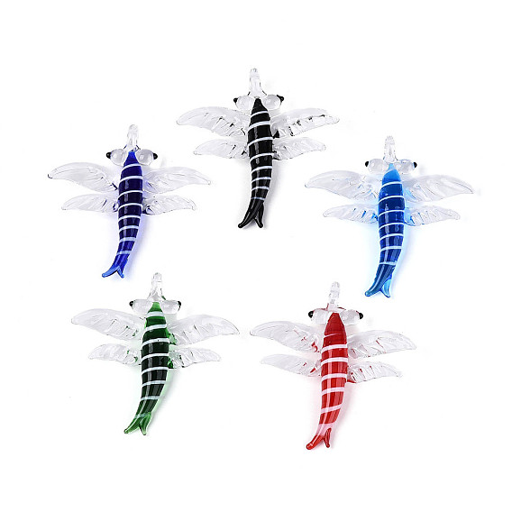 Большие подвески, лэмпворк, ручная работа , стрекоза прелести