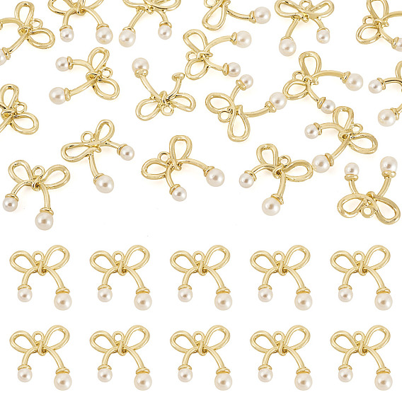 Подвески из сплава , бантом прелести, с ABS имитации жемчуга