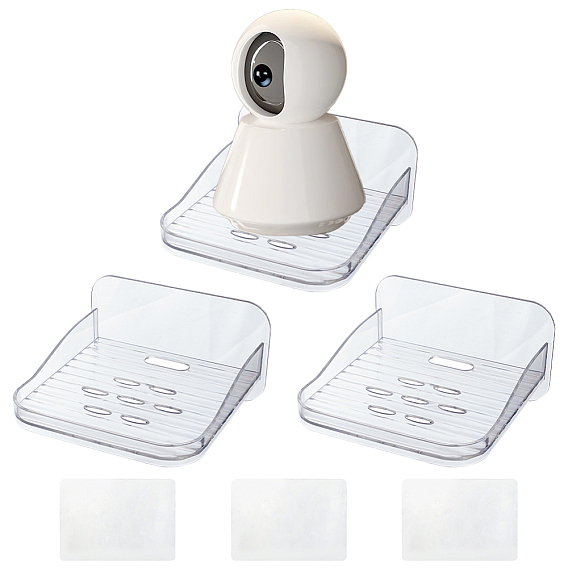 Прозрачные пластиковые настенные стенды, плавающая настенная полка, с наклейками, для дисплея веб-камеры