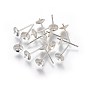 925 Sterling Silver Stud Earring Findings, For Half Drilled Beads