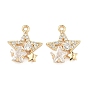 Латунные микропаве прозрачные подвески с фианитом, звезды прелести