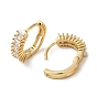Brass Hoop Earrings, with Glass