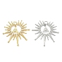 Латунные микропаве прозрачные подвески с фианитом, без кадмия и без свинца, стойки покрытие, долговечный, Солнце с треугольными подвесками