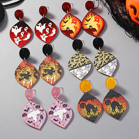 Acrylic Halloween Pendant DIY Keychain Stud Earrings Accessories