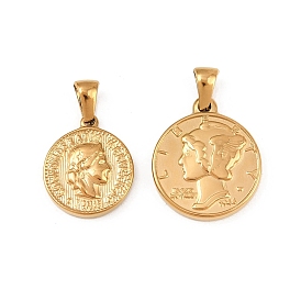 304 подвески из нержавеющей стали, монета-оберег, ионное покрытие (ip)