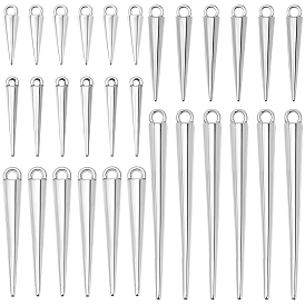 80Pcs 5 Styles Alloy Pendants, Cone Charms
