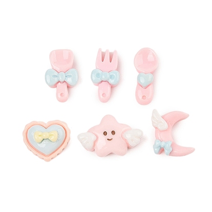 Непрозрачные кабошоны из смолы, разноцветные