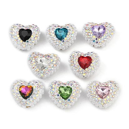 Полимерная Клей Гласс горный хрусталь бисер, бусины в форме сердца для самодельных украшений, брелки и ручки с бусинами