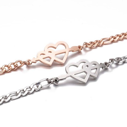 Fashionable Arrow Through Heart Stainless Steel Pendant Bracelet - Personalized, Stylish