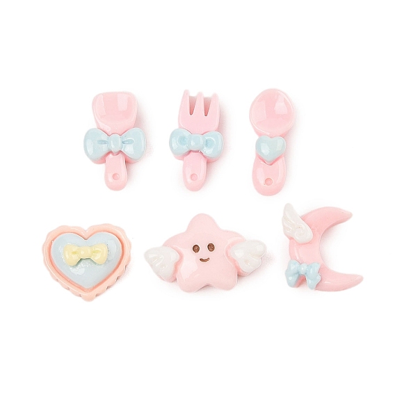 Непрозрачные кабошоны из смолы, разноцветные