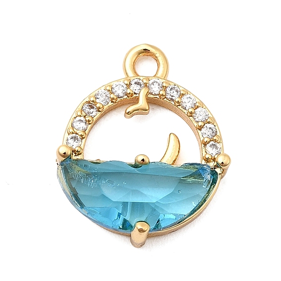 Латунные микро проложить кубического циркония подвески, со стеклом, очарование океана, без никеля 