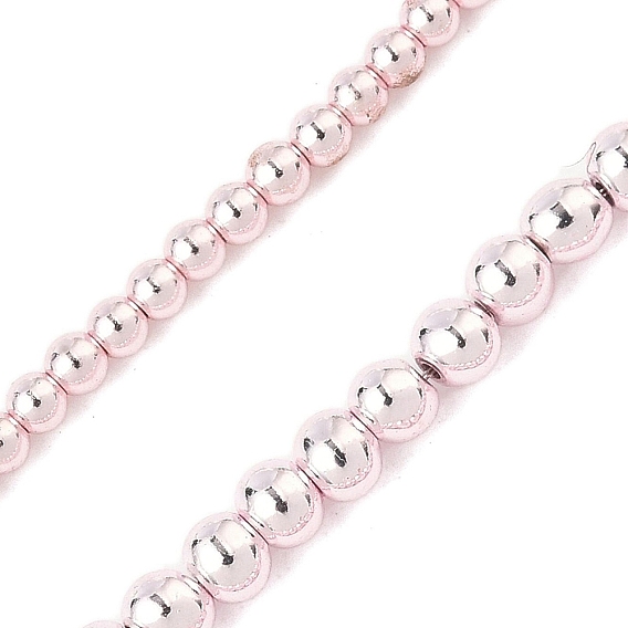 Гальванические нити из синтетических немагнитных гематитовых бусин, класс 3, круглые