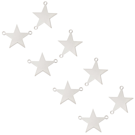 201 Stainless Steel Links Connectors, Laser Cut, Blank Stamping Tag, Star