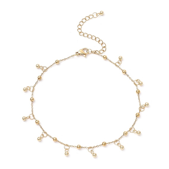 304 ножные браслеты с цепочками-сателлитами из нержавеющей стали, браслеты на ногу с круглыми шариками для женщин