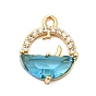 Латунные микро проложить кубического циркония подвески, со стеклом, очарование океана, без никеля 