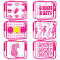 Pochettes cosmétiques transparentes en pvc à motif lèvre/léopard/visage souriant, pochette imperméable, trousse de toilette pour femme, rose chaud