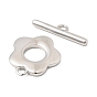 SHEGRACE Brass Toggle Clasps, Flower, Cadmium Free & Nickel Free & Lead Free, Long-Lasting Plated