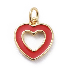 Эмалевые чары, с латунной фурнитурой , сердце, золотые