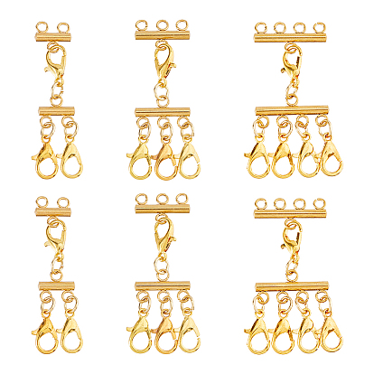 6 шт. 3 стили 304 многожильные звенья из нержавеющей стали, Сплав с застежками когтя омара