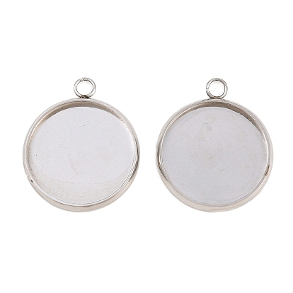 304 настройки кабошона для подвески из нержавеющей стали (полировать только снаружи, но не внутри), чашки безель с краями, плоско-круглые