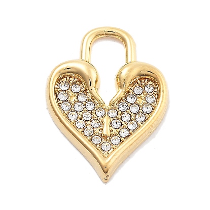 304 кулон из нержавеющей стали, со стразами, вакуумное покрытие pvd, сердце замок