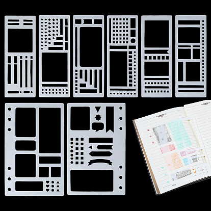 8pcs 2 styles modèle de planification de journal pour animaux de compagnie, rectangle