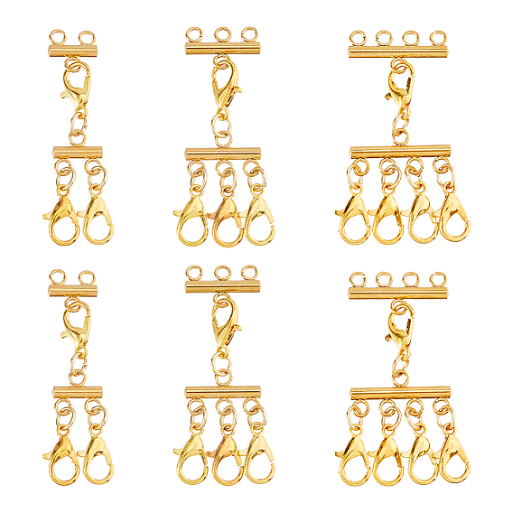 6 шт. 3 стили 304 многожильные звенья из нержавеющей стали, Сплав с застежками когтя омара