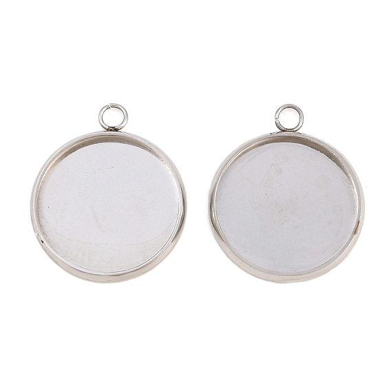 304 настройки кабошона для подвески из нержавеющей стали (полировать только снаружи, но не внутри), чашки безель с краями, плоско-круглые