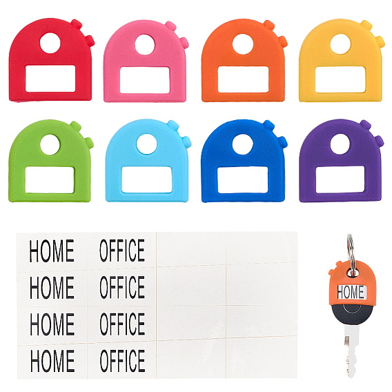 1Набор силиконовых чехлов для ключей и брелоков, с брелоком и наклейкой, Чехол-органайзер для ключей для мужчин и женщин, арка