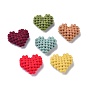 Flocky Resin Woven Beads, Heart