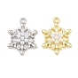 Alloy & ABS Plastic Pearl Pendants, Snowflake Charms, Rack Plating