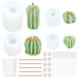 Gorgecraft DIY Succulent Molds Kits, Including Silicone Molds, Measuring Cup Plastic Tools, Plastic Transfer Pipettes, Birch Wooden Craft Ice Cream Sticks and Latex Finger Cots