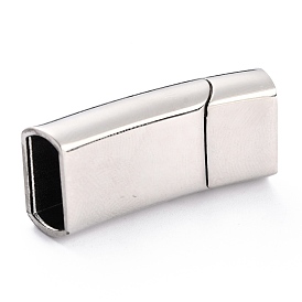 316 Surgical Stainless Steel Magnetic Clasps with Glue-in Ends, Rectangle