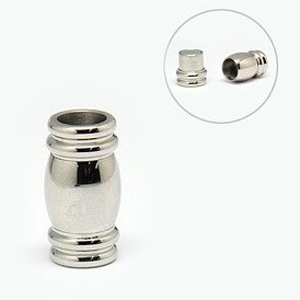 304 fermoirs magnétiques en acier inoxydable avec extrémités à coller, colonne, 18.5x10mm, Trou: 6mm