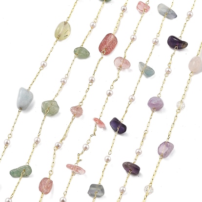 Цепи из драгоценных камней и стекла, с медными цепями, долговечный, без свинца и без кадмия, реальный 18 k позолоченный, стойки покрытие, пайки, с катушкой